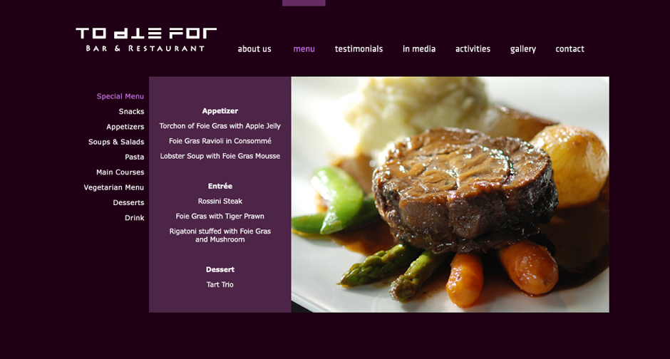 To Die For: Menu Design Sundae