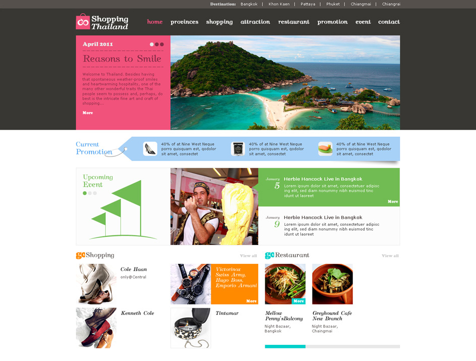 Go Shopping Thailand: Homepage Design Sundae