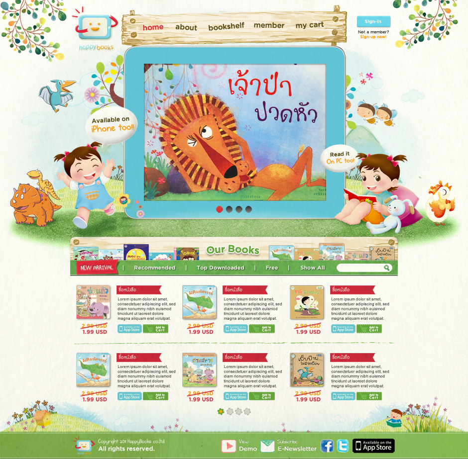 Happy Books : Homepage Design Sundae