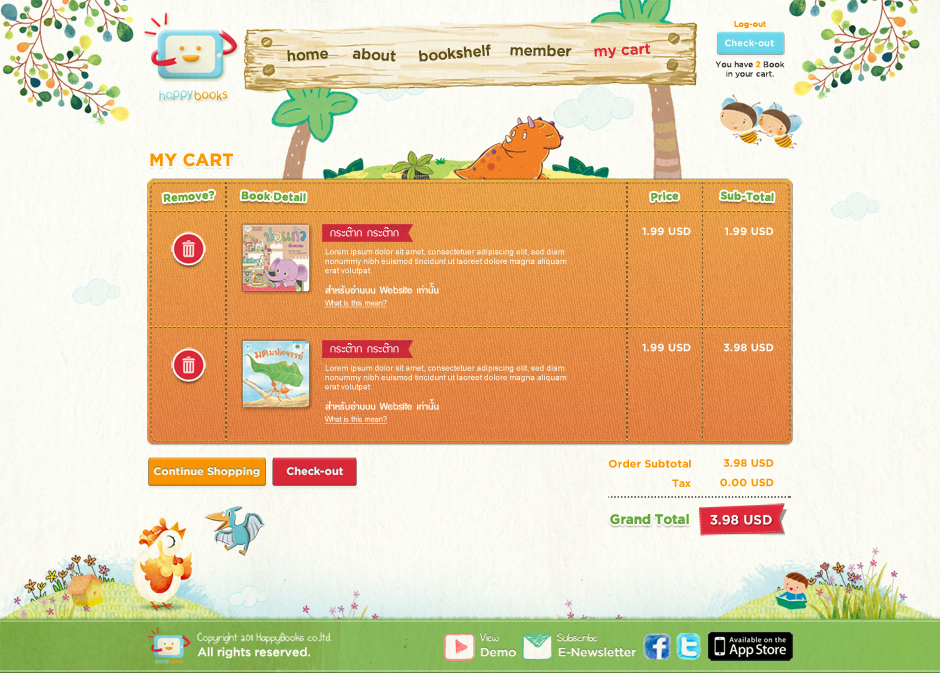 Happy Books : Shopping cart Design Sundae