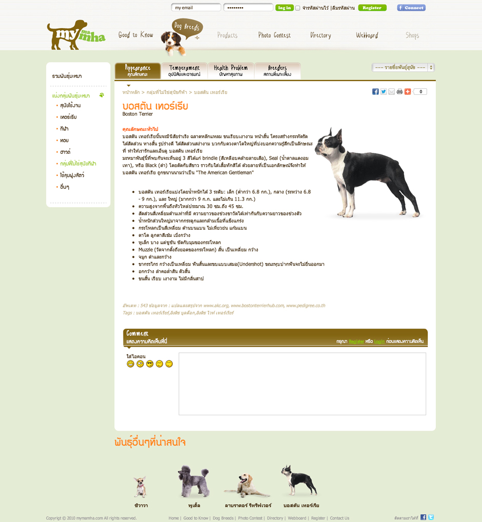 MyMaMha : Dog breeds detail Design Sundae