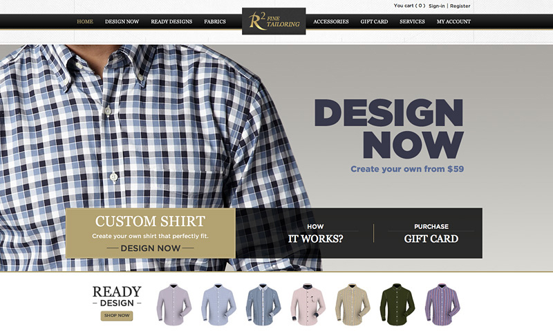 R2 Fine Tailoring : Homepage Design Sundae
