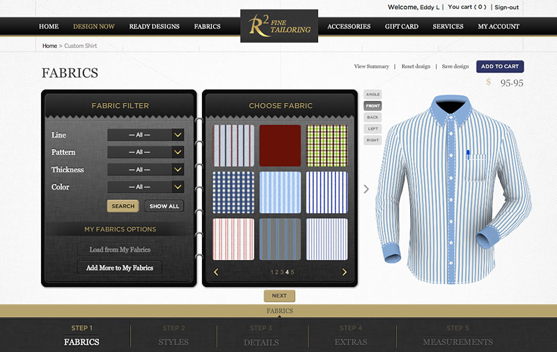 R2 Fine Tailoring : Design Now Fabrics Section Design Sundae