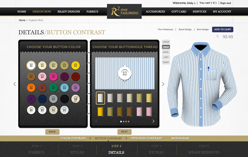 R2 Fine Tailoring : Design Now Details Section Design Sundae