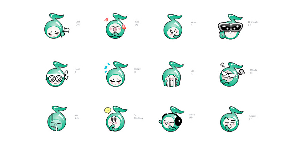 True Music Emoticons Design Sundae