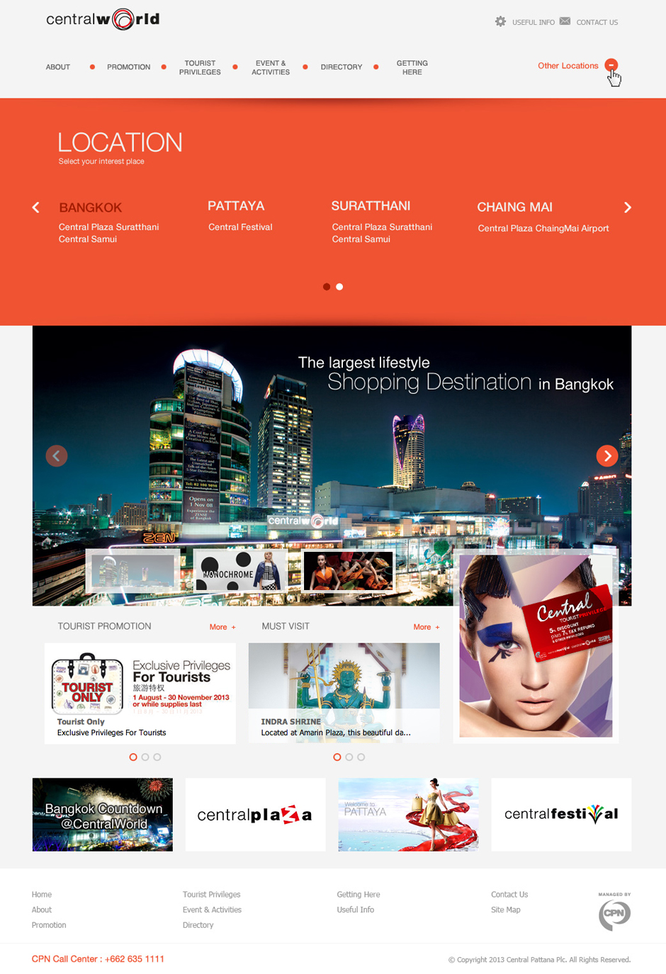 Central Tourist : Homepage Dropdown Menu Design Sundae