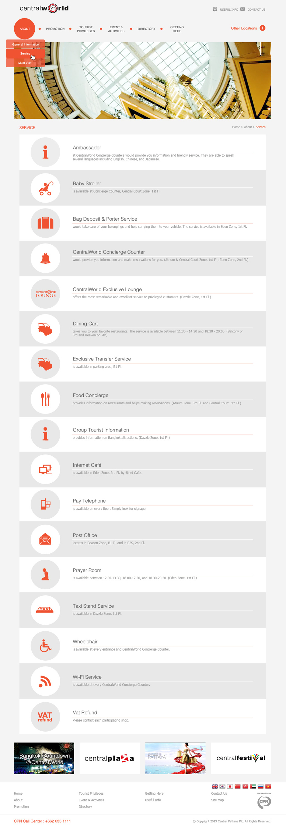 Central Tourist : Service Page Design Sundae