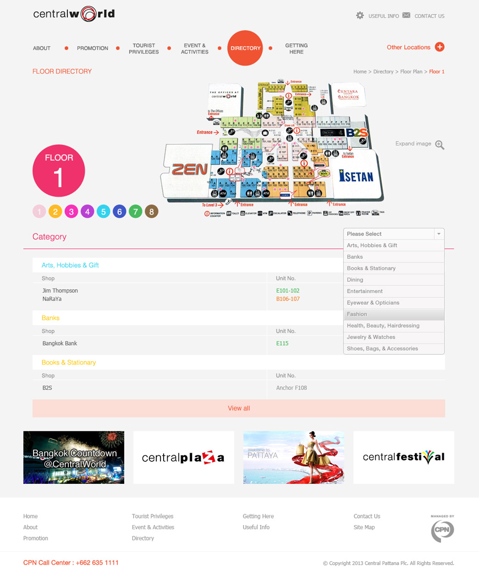 Central Tourist : Directory Page Design Sundae