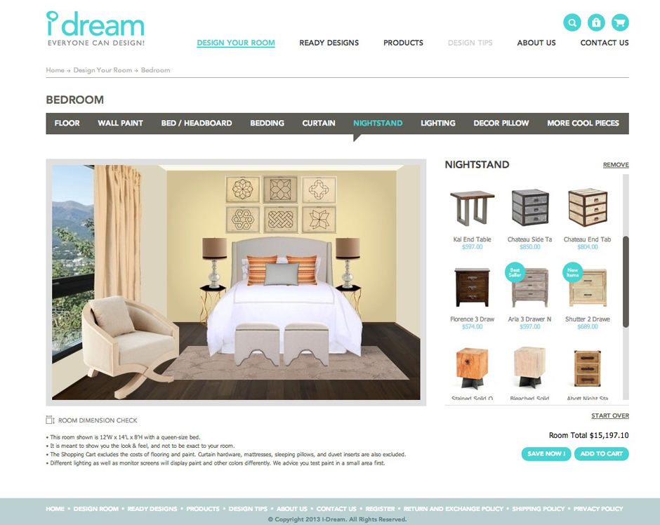 I Dream : Design Your Room Page Design Sundae