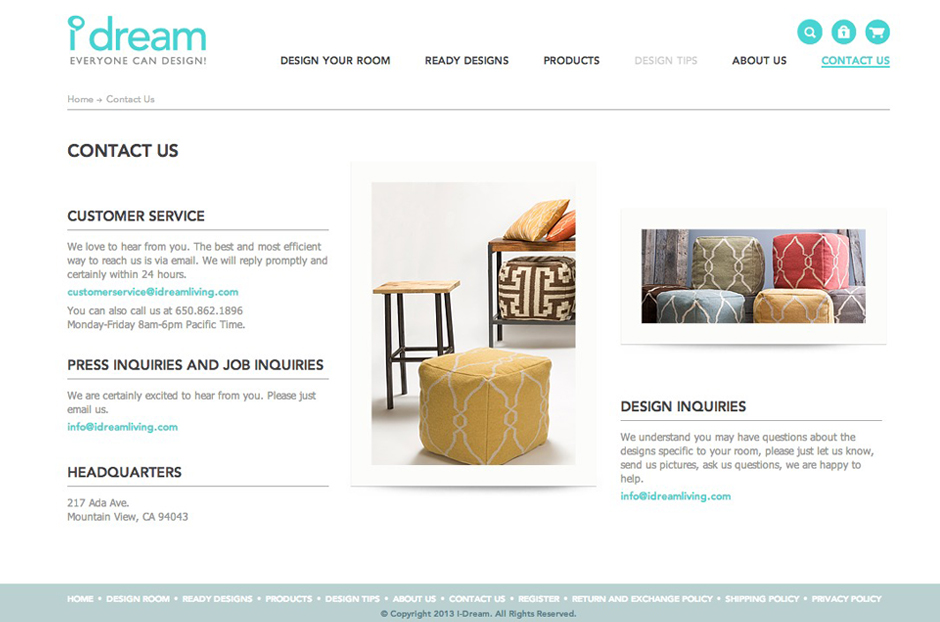 I Dream : Contact Us Design Sundae