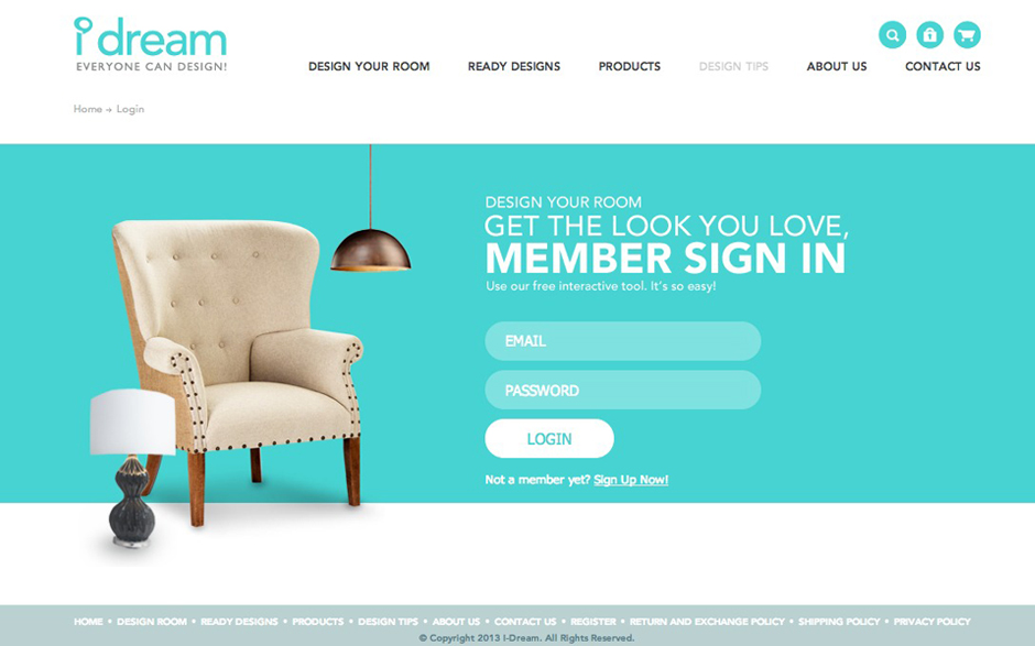I Dream : Sign in  Design Sundae