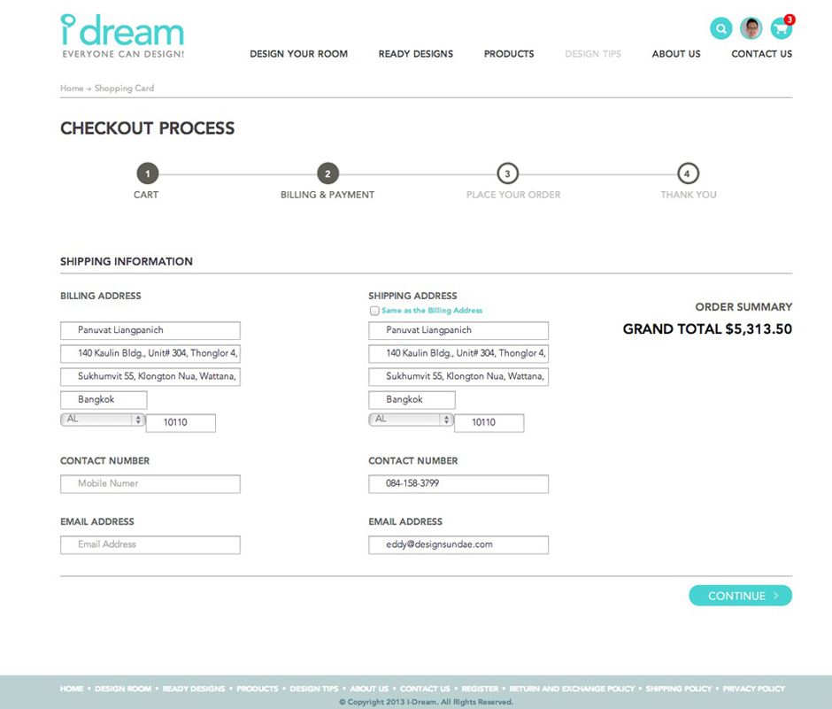 I Dream : Checkout Process Design Sundae