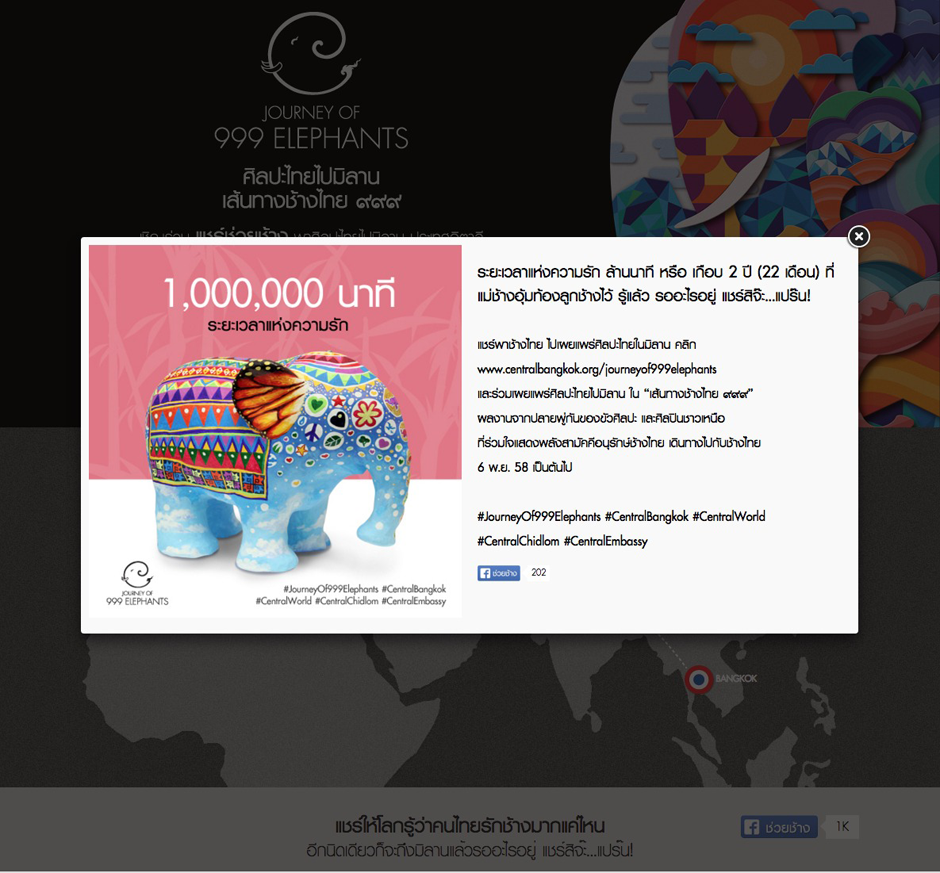 Journey of 999 Elephants Website : Popup Design Sundae