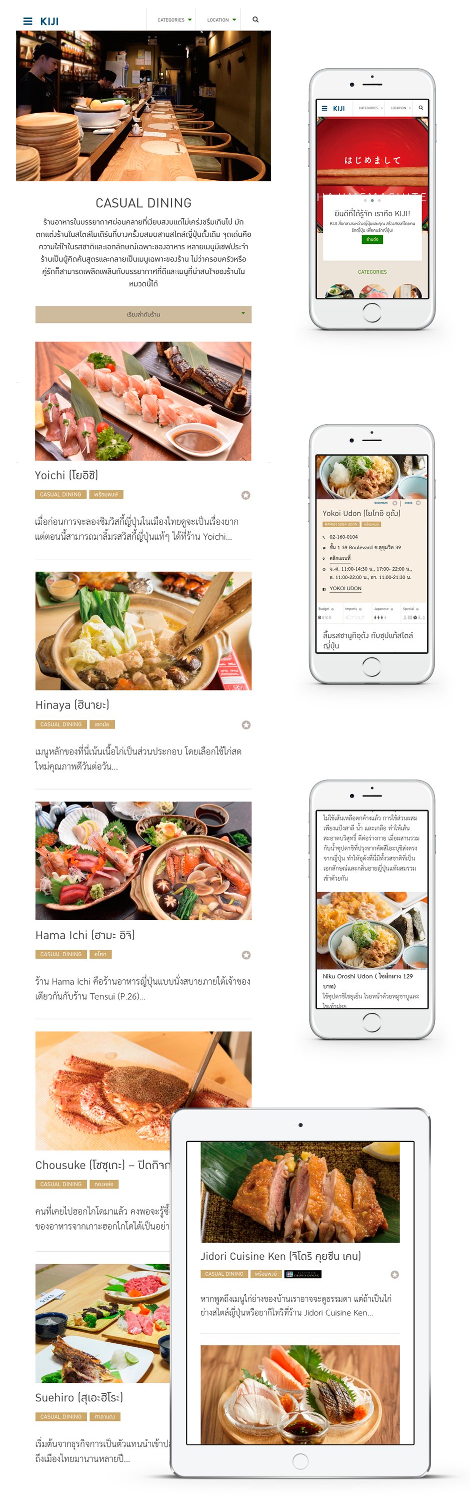 Kiji Restaurent : Mobile &Tablet Design Sundae