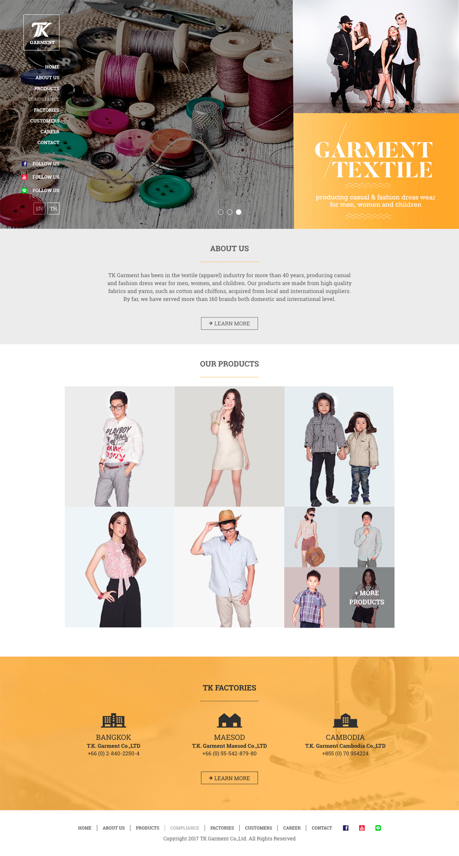 TK Garment Website : Home Design Sundae