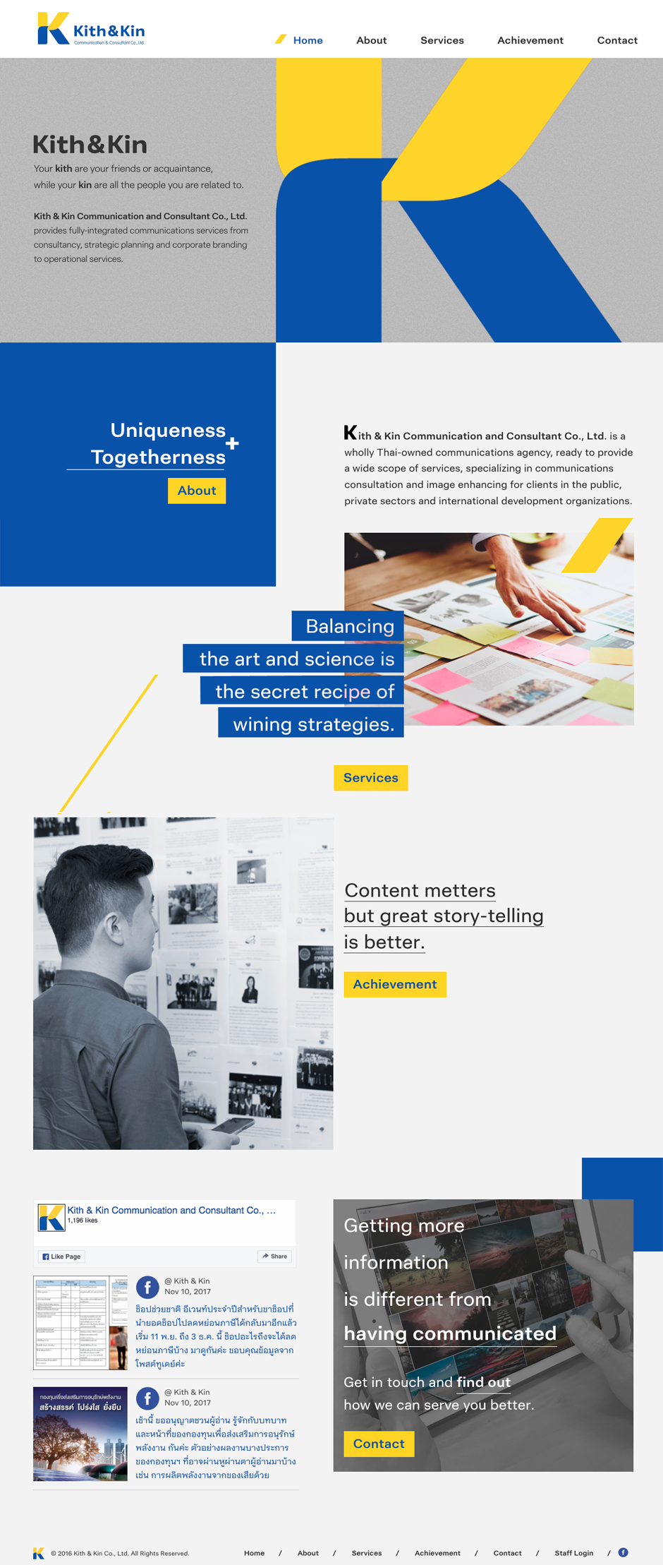 Kith and Kin Website : Homepage Design Sundae