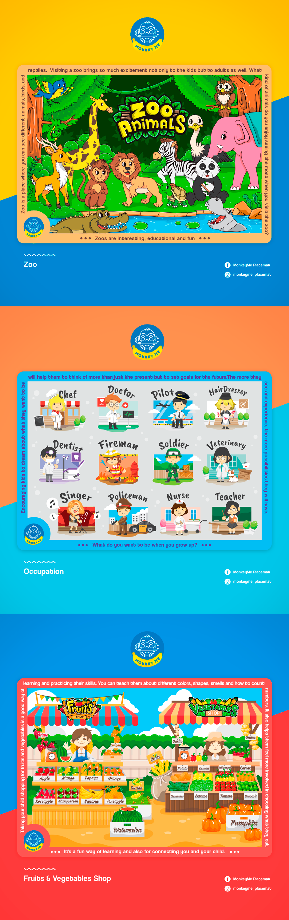 Monkey Me Placemat Design Sundae